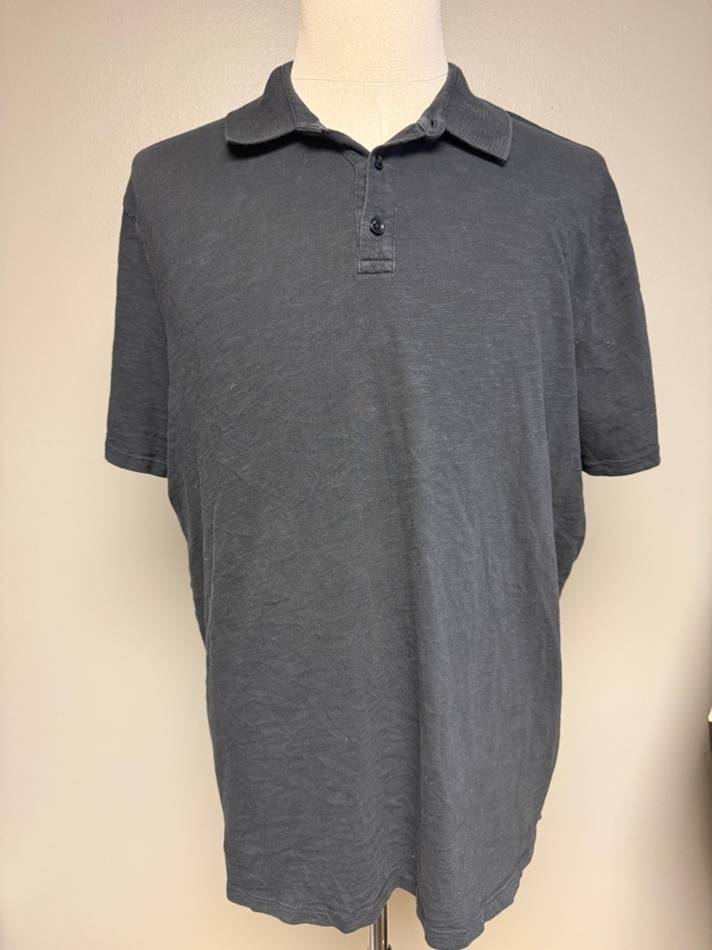 Vince Black Cotton Polo Shirt XXL Classic Minimalist